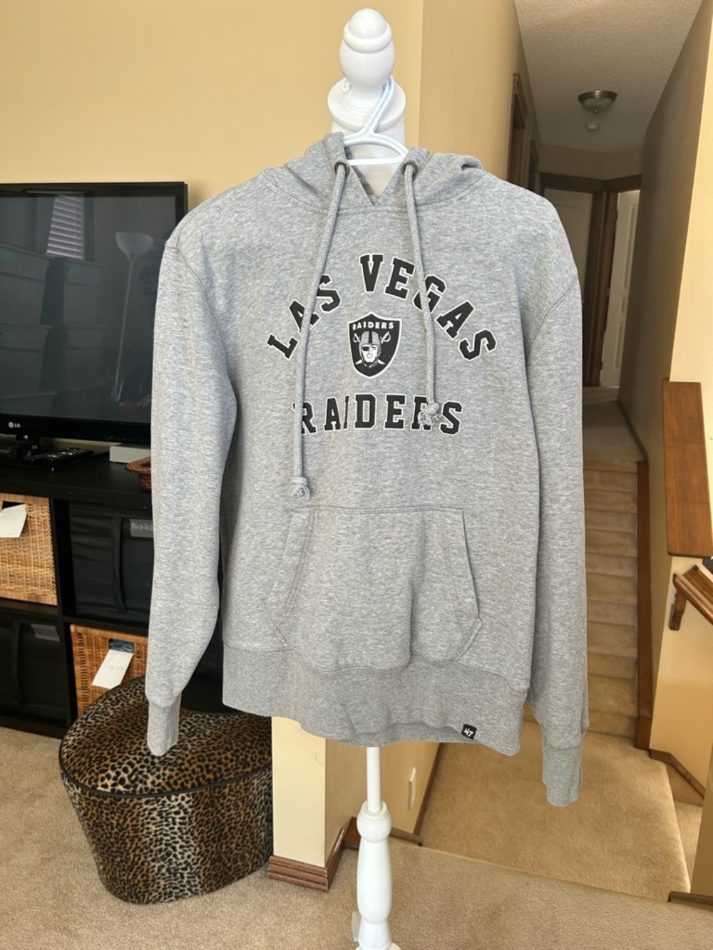 NFL Las Vegas Raiders Gray Pullover Hoodie Sweatshirt